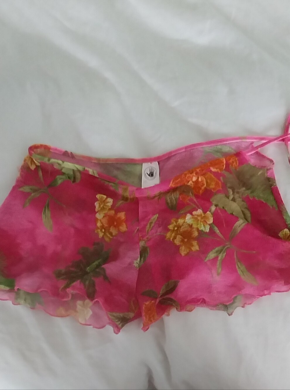 Body Glove Fuchsia Floral Sheer Beach Shorts